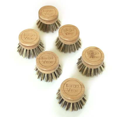 Larga Vitae 6 Pcs Wooden Dish Brush Replacement Heads Made Of Renewable Bamboo
