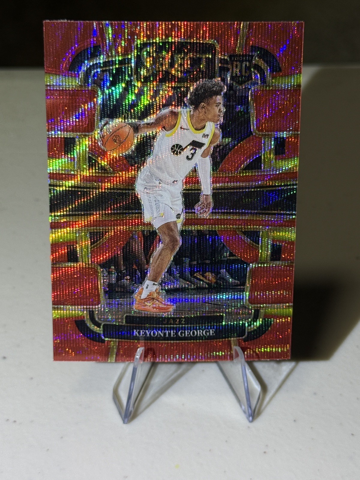 2023-24 Panini Select - Concourse Keyonte George #75 Red Wave Prizm (RC)