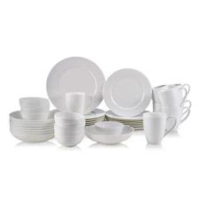 Mikasa Annabel 40 Piece Bone China Dinnerware Set Service for 8 White Dishware