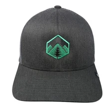Tree Mountains Snapback Trucker Hat Gray One Size Flexfit Yupoong