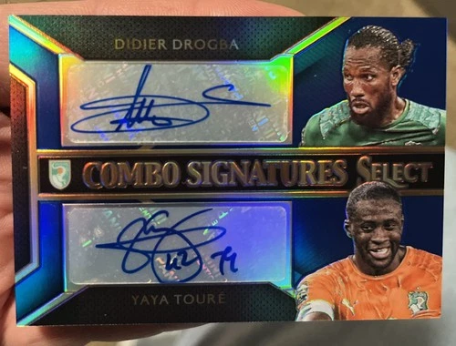 2015 Panini Select Soccer Didier Drogba Yaya Toure Combo Signatures 3/10