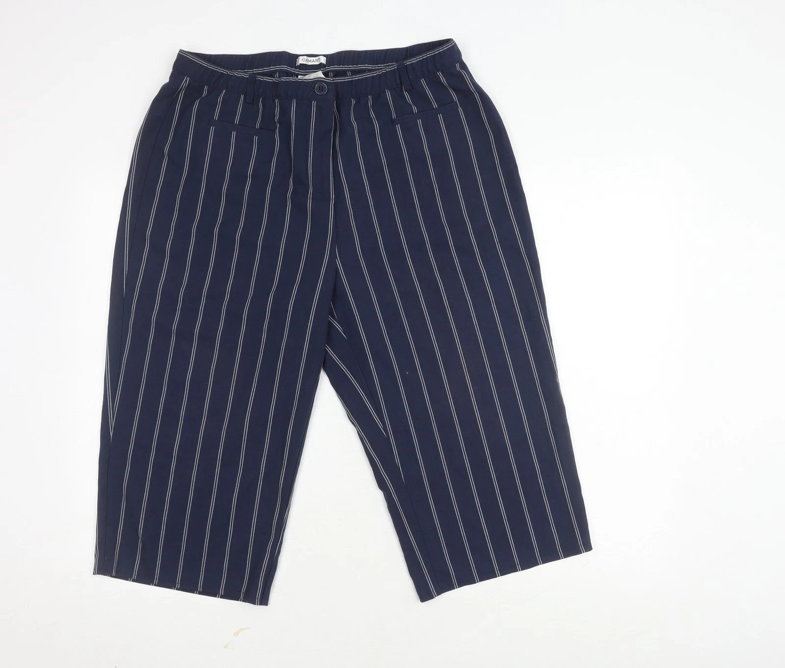 Damart Women's Blue Striped Trousers Size 18