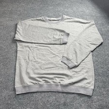 Women's Classic Crewneck Sweatshirt Heather Gray Long Sleeve Pullover Size L