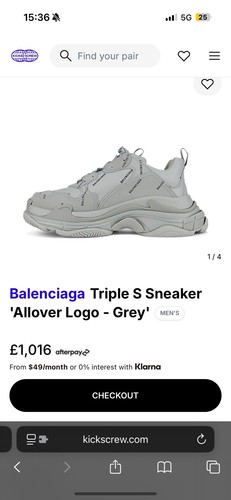 Balenciaga Triple S Sneaker All Over Logo - Grey