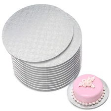 Spec101 Round Cake Boards Bulk 12pk - 12 Inch Cake Drum White 1/2in Smooth Edge