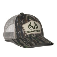 Realtree Original Camo Trucker Hat Mid Profile Structured Canvas Cap, Logo Patch