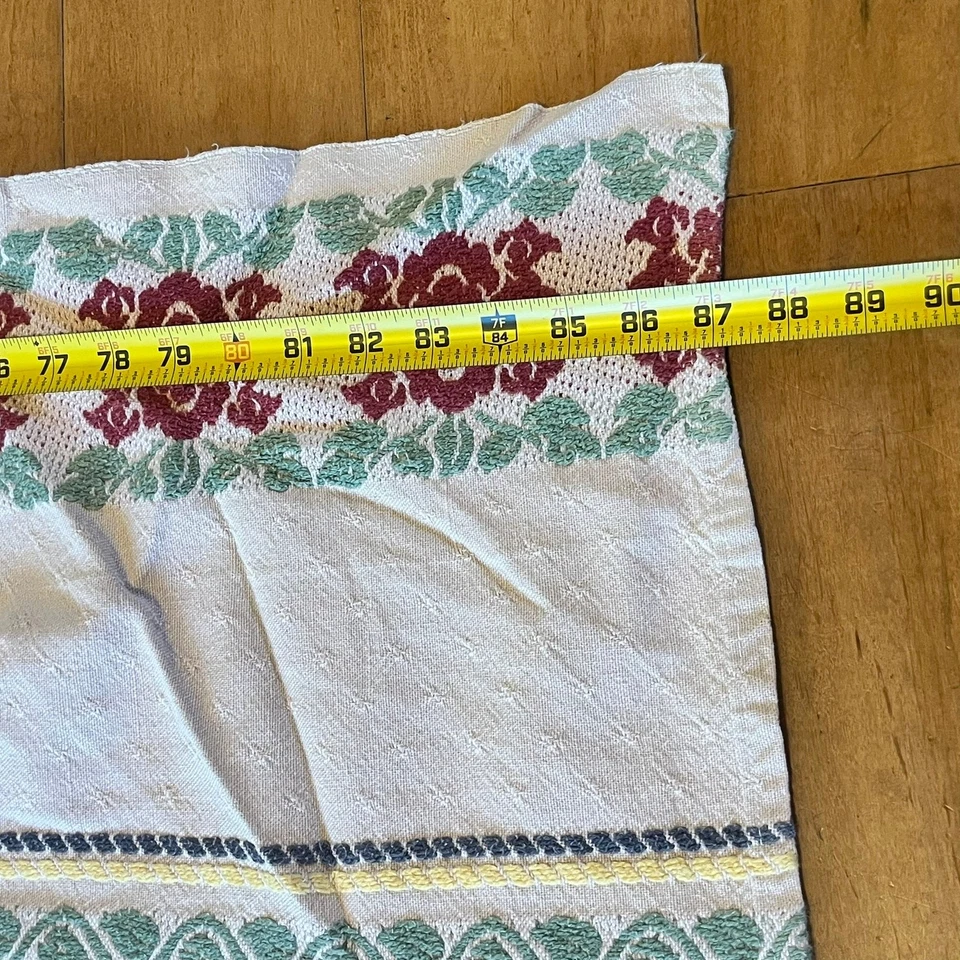 Vintage Fieldcrest Tapestry Blanket Rose Floral Woven Cotton Queen 87x77 USA - Image 2 of 4