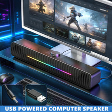 Surround Sound Gaming Computer PC Speakers USB 3.5mm Wired for Laptop PC Desktop