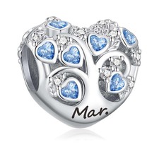 Birthstone Charms for Heart Dangle Charms for Bracelets and Necklaces, Birthd...