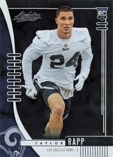 Taylor Rapp Los Angeles Rams 2019 Absolute Panini Rookie RC Card #167. rookie card picture