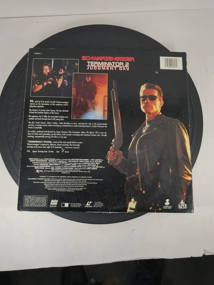 Terminator 2: Judgement Day Laserdisc 1990s Sci Fi James Cameron T2 Full Screen - Image 2 of 4