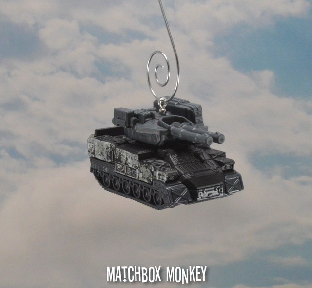 US Army Tank Custom Christmas Ornament 1/64 Adorno Black Battle Sherman