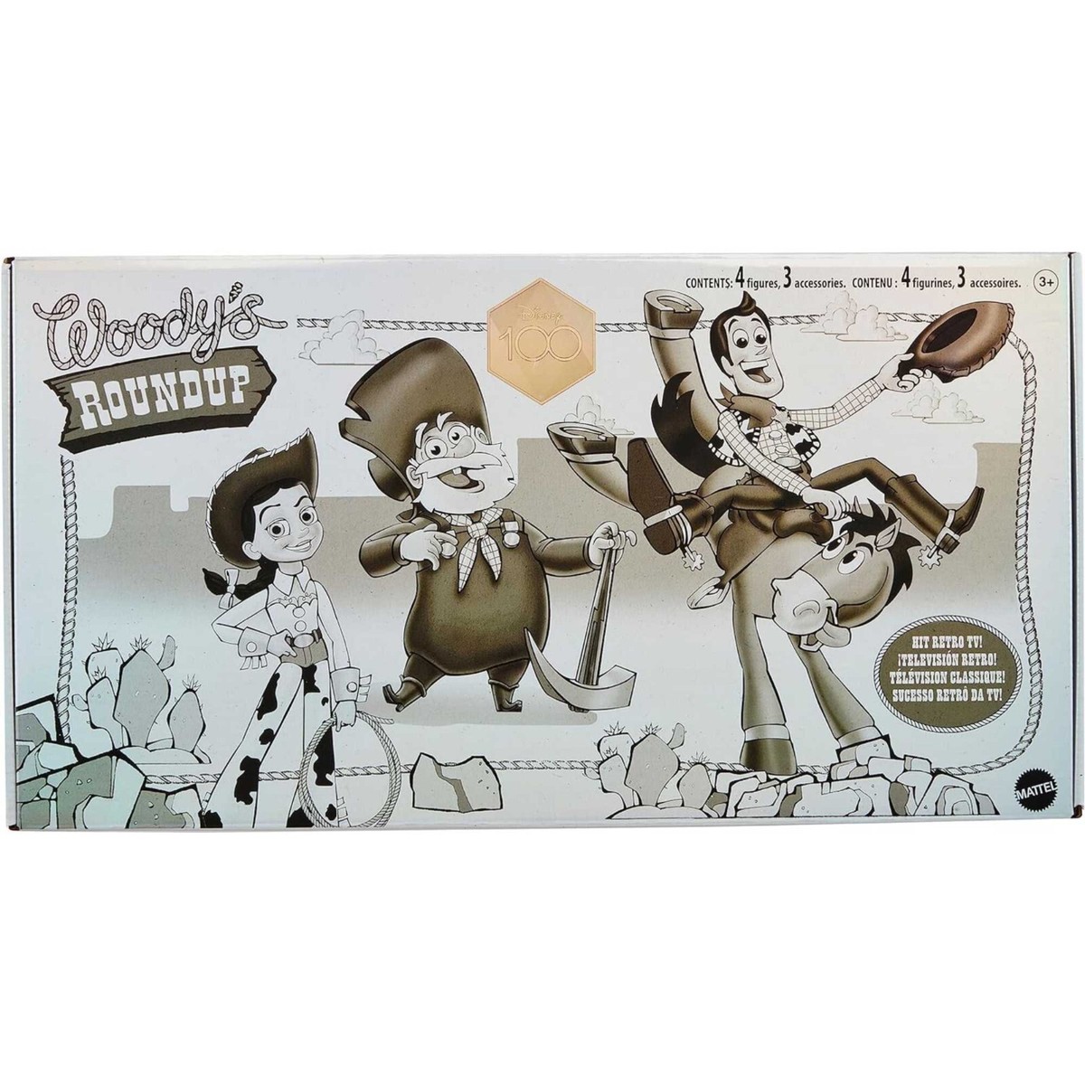 Toy Story Woody Roundup 4 Figures Black & White Monochromatic