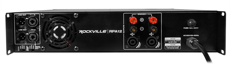 Rockville RPA12 5000 Watt Peak / 1400w RMS 2 Channel Power Amplifier Pro/DJ Amp - Image 2 of 4