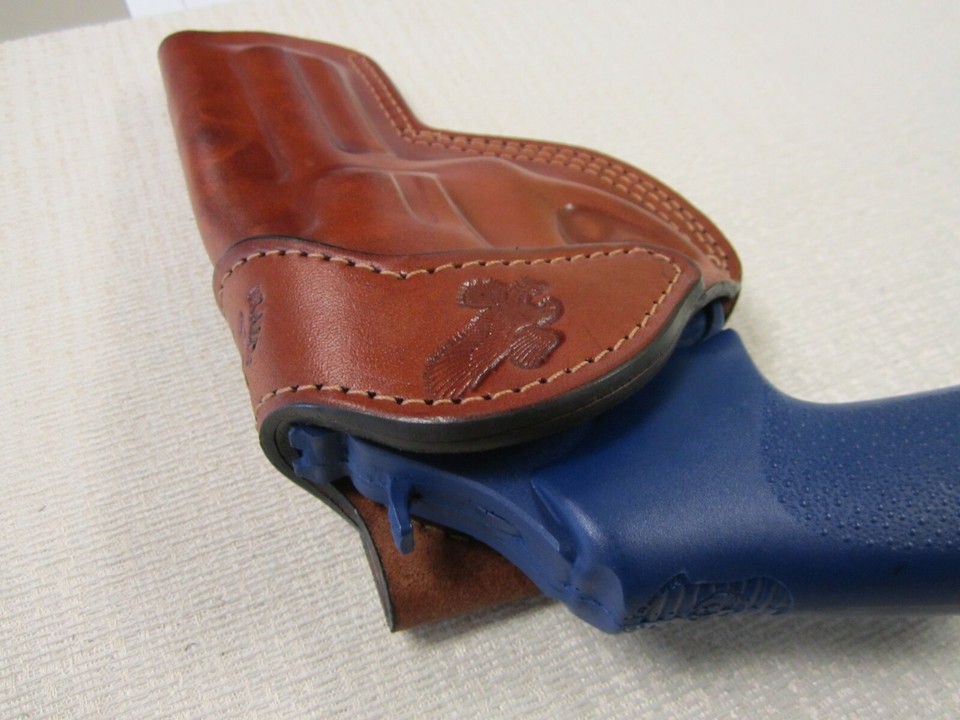 Fits Ruger LCRX 3" formed BROWN leather Owb belt holster, Braids