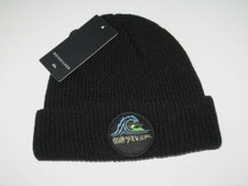 BNWT - QUIKSILVER Performed Cuff Ribbed Beanie Hat - Black 