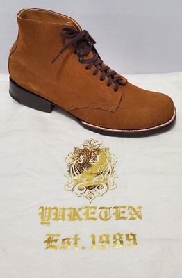 NWOB Yuketen (BBCF3) Alan Golden Brown Suede Lace Up Boots