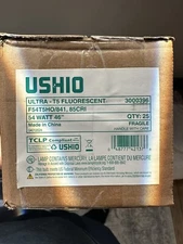 25 pk - Ushio 54w 46in T5 High Output G5 3000k Fluorescent Linear Tube Light