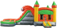 29' Orange  Green Wet or Dry Commercial Inflatable Bounce House Water Slide