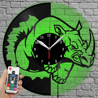 LED Clock Rhino Vinyl Record Wall Clock Led Light Wall Clock 1555