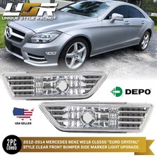 Depo Euro Crystal Clear Bumper Side Marker Lights For 12-14 Mercedes W218 Cls