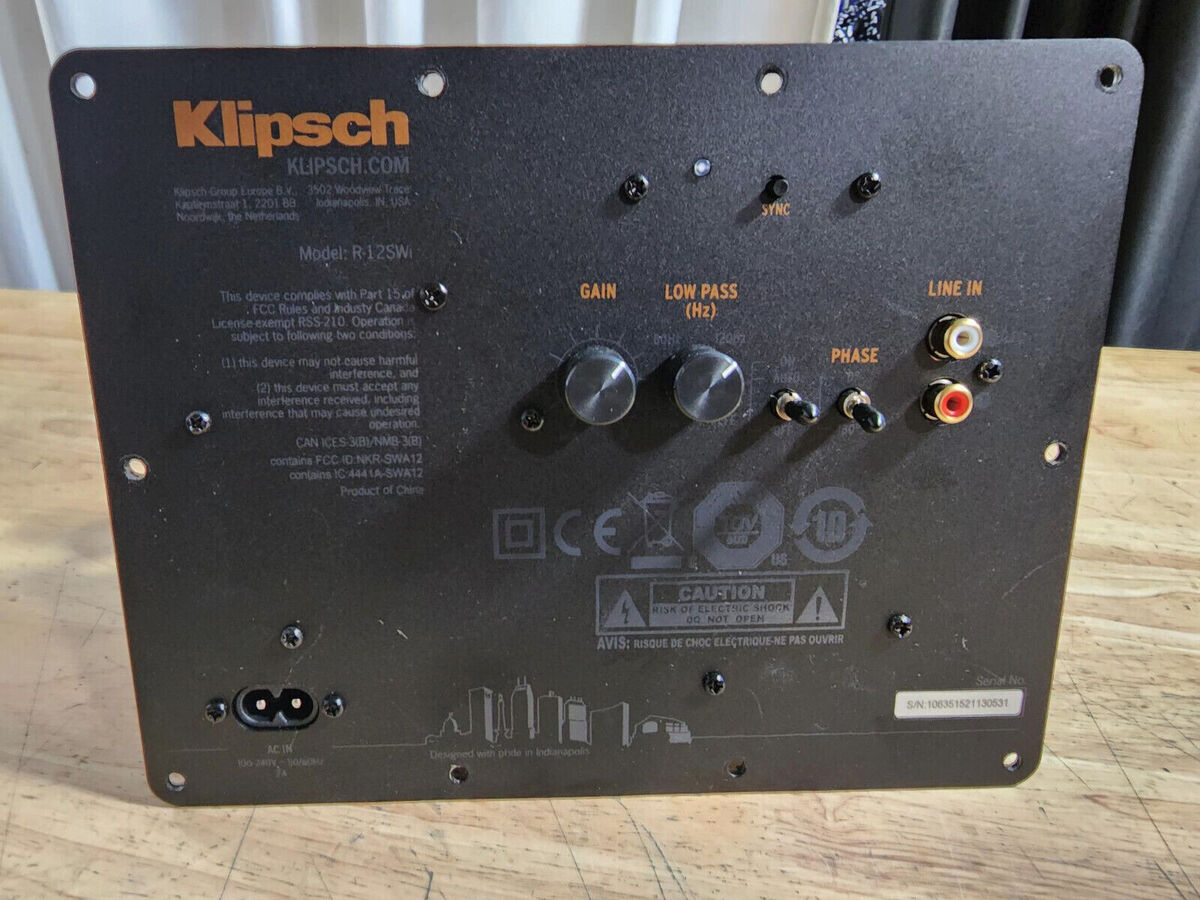 Klipsch R-12SWi Wireless Subwoofer Amp Power Supply Unit Klipsch R-12SWi Wireless Subwoofer Amp Power Supply Unit