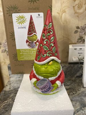 Angry GRINCH Gnome With Who Hash Jim Shore 8  Grumpy Sad Christmas Figurine