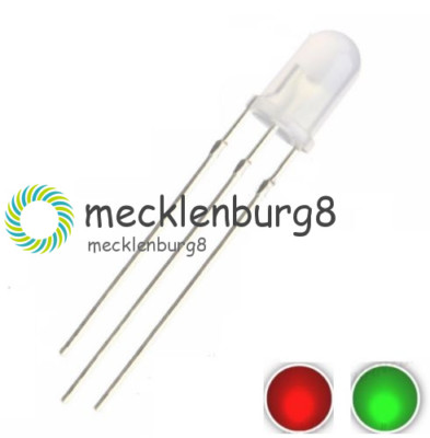 50Stis 5mm Diffused two Bi-Color Red & Green Light Common Anode Led Diode NEW