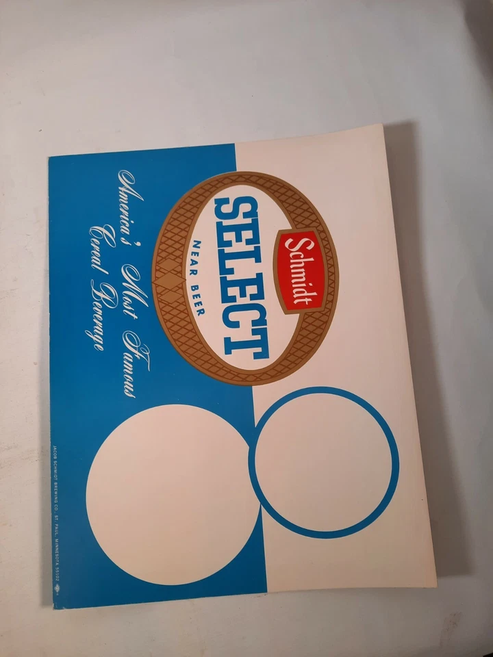  Póster de cerveza Schmidt Select Near Beer promo Schmidts vintage Foto 4 de 4