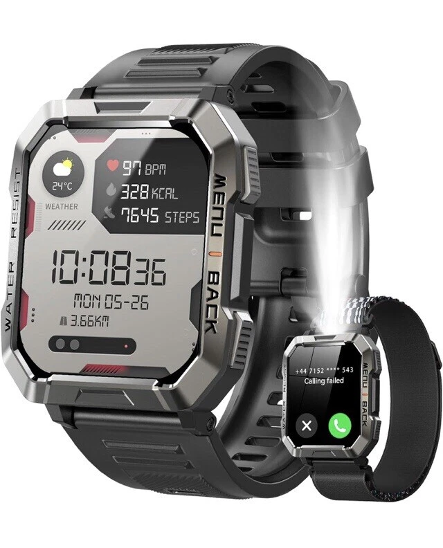 Military Smart Watch for Men(Answer/Make Call), 2.01"Fitness Tracker Watch