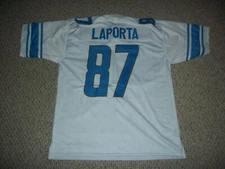 SAM LaPORTA Unsigned Custom Detroit Sewn New Football Jersey S-3XL Wh/Black/Blue