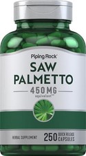 Saw Palmetto 450mg  250 Capsules  Extract Supplement  by Piping Rock
