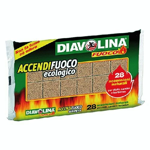 10 CONFEZIONI Diavolina Accendifuoco EcoLOGICO 28 Cubetti