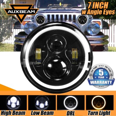 7'' Round Led Headlight Hi-Lo Beam for Jeep Wrangler JK LJ TJ for Chevy C10 C20