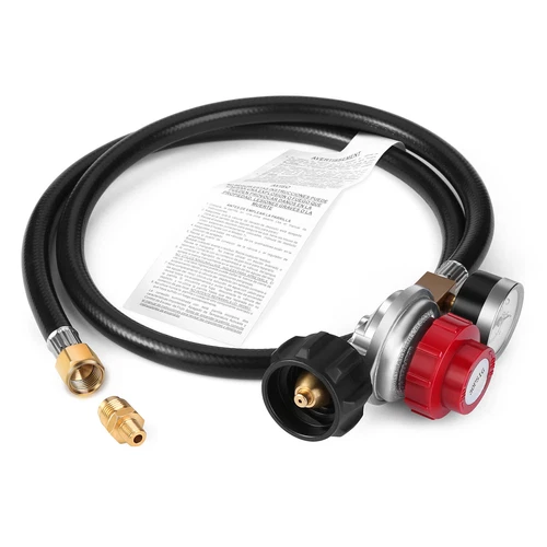 4FT 0-30PSI High Pressure Propane Regulator with Hose & Gauge, 1/8 MNPT Pipe Fit - Picture 7 of 9