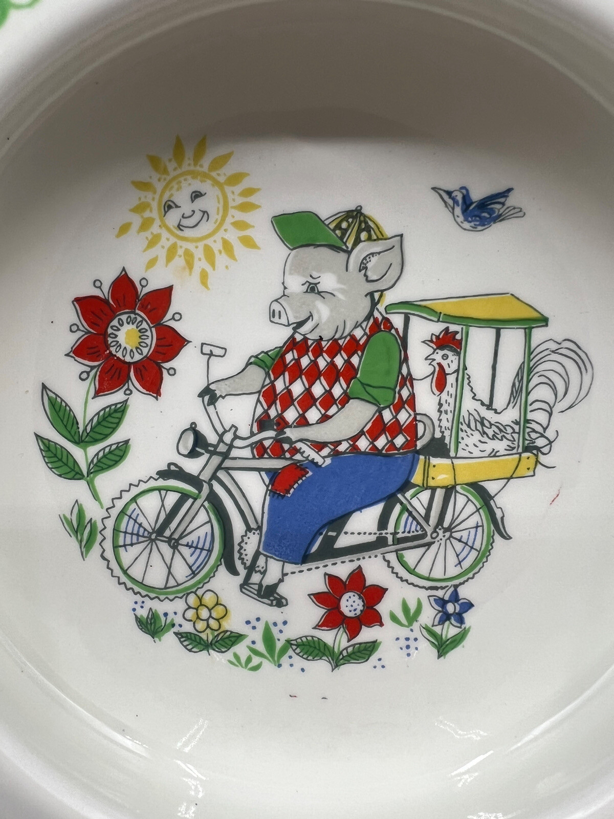 Vintage Figgjo Flint Baby Bowl Scandinavian Nursery Ware 1970s