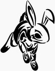 RABBIT Tribal Vinyl Decal -Sticker for Car Truck SUV Bumper Wall Laptop Home
