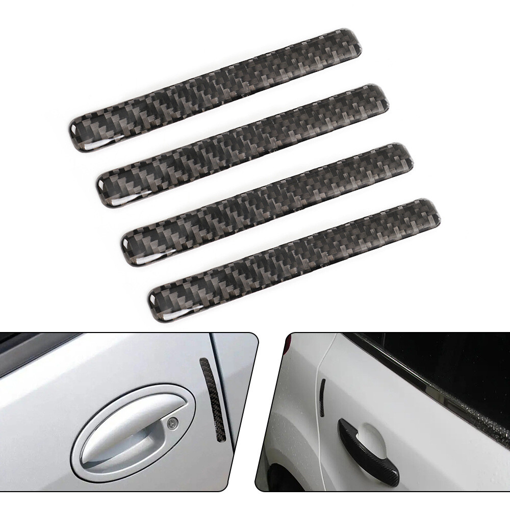 4pcs Car Door Edge Anti-collision Carbon Fiber Strips Protector Sticker Bumper