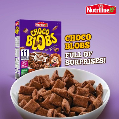 Nutriline Choco Blobs Chocolate Centered Cereal 150g Free Shipping 100%