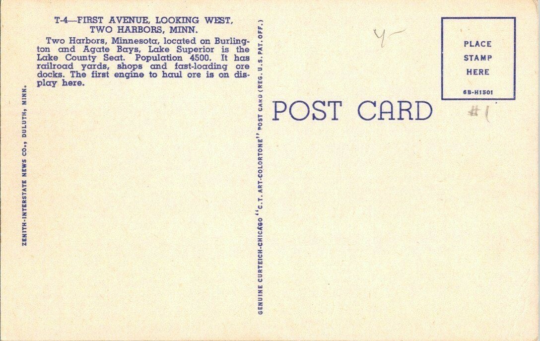 1940'S. FIRST AVE. TWO HARBORS, MN. DRUG STORE. POSTCARD. DC8 eBay