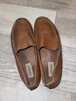 OluKai Loafers Mens 10.5 M Brown Leather Akepa Moc Moccasin  display picture 3