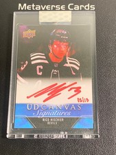 2023-24 UD Clear Cut Hockey Nico Hischier Canvas Red Auto 02/13