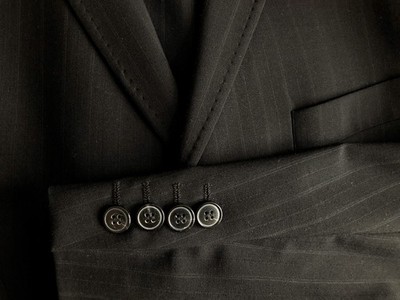 Black pinstripe suit, size 50, - S. OLIVER MEN - vintage