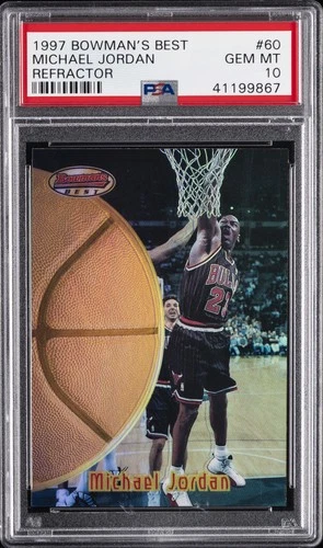 1997 BOWMAN'S BEST REFRACTOR #60 MICHAEL JORDAN PSA 10