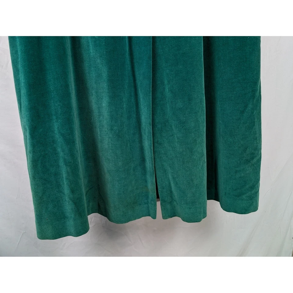 Abrigo largo de terciopelo verde esmeralda vintage Marguerite Rubel años 60 L XL Cottagecore Foto 3 de 4