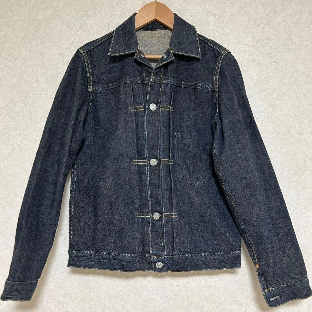 STAMMBAUM Dark Blue Denim Jacket XS Button Front Regular Collar