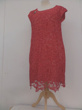 Ladies Red Lace Lined Dress 44" Chest 46" Hips