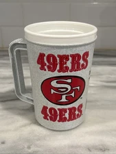 Vintage San Francisco 49ers Travel Mug Cup 14oz Team NFL Helmet 1995 Betras USA