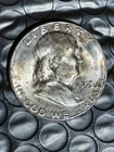 1953-S Franklin Half Dollar 50C - Uncirculated Details with Some Toning