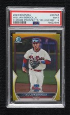 2023 Bowman Chrome Prospects Yellow Refractor 68/75 William Bergolla PSA 9 1o5a